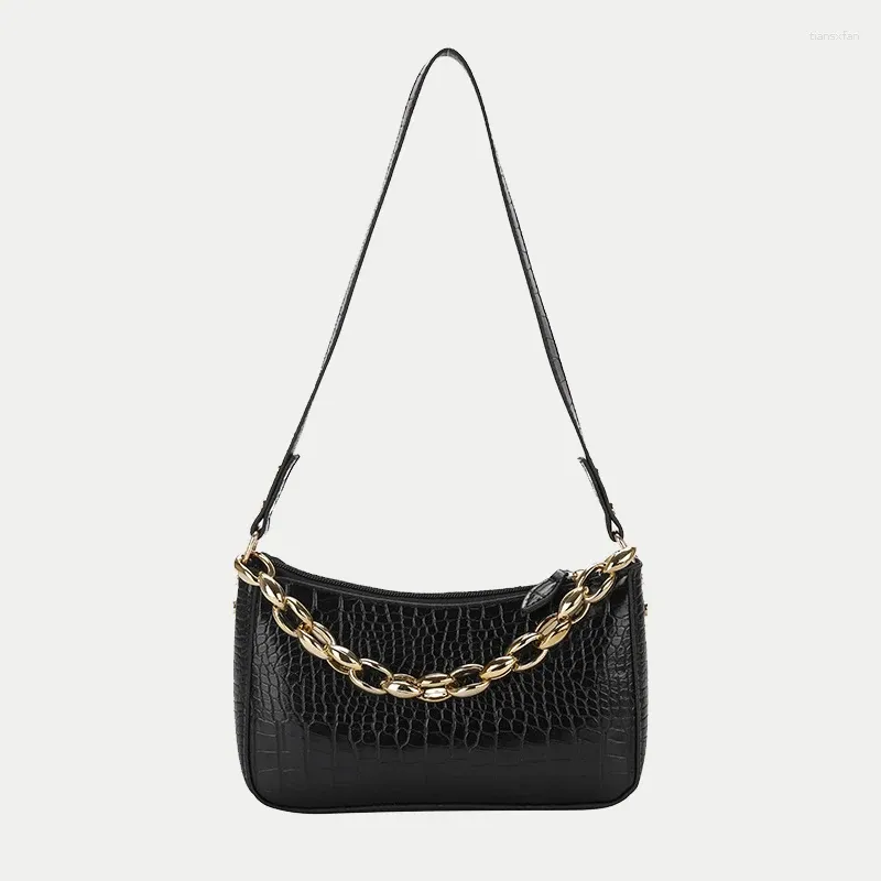 Tasche Einfachen Stil Unterarm Umhängetaschen Für Frauen Alligator Muster PU Leder Kleine Achselhöhle Handtasche Mode Baguette Geldbörse