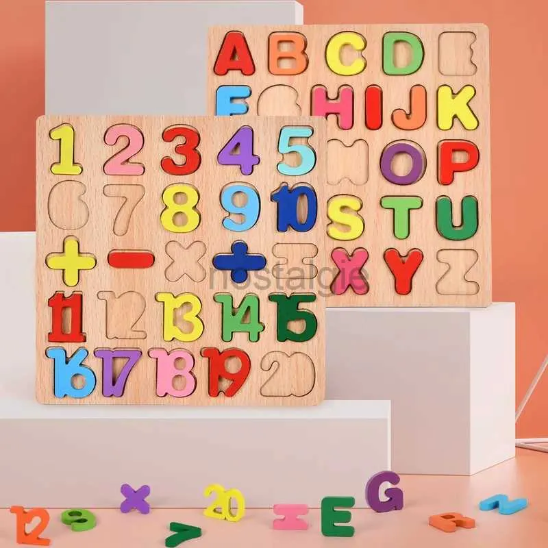 Intelligens Toys Montessori Education Baby Toys Colorful Alphabet Number Tood Puzzles Kids Intelligent Matching Game tidigt 24327