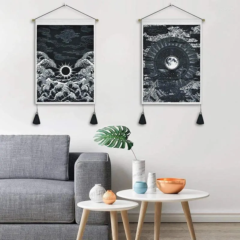Tapisseries 35x50cm vagues vent peintures décoratives nordique maison Ins paysage salon décoration murale tapisserie