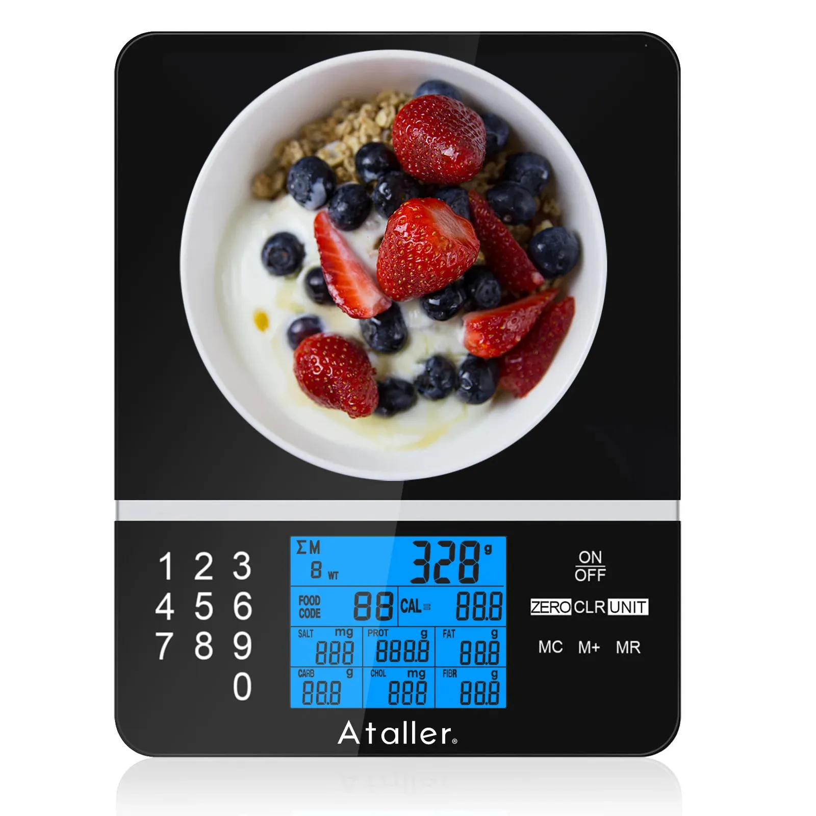 Ataller Digital Kitchen Scale 5KG Nutrition Scale Smart Food Calories Protein Carbohydrate Grams Ounces For Baking Cooking 240318