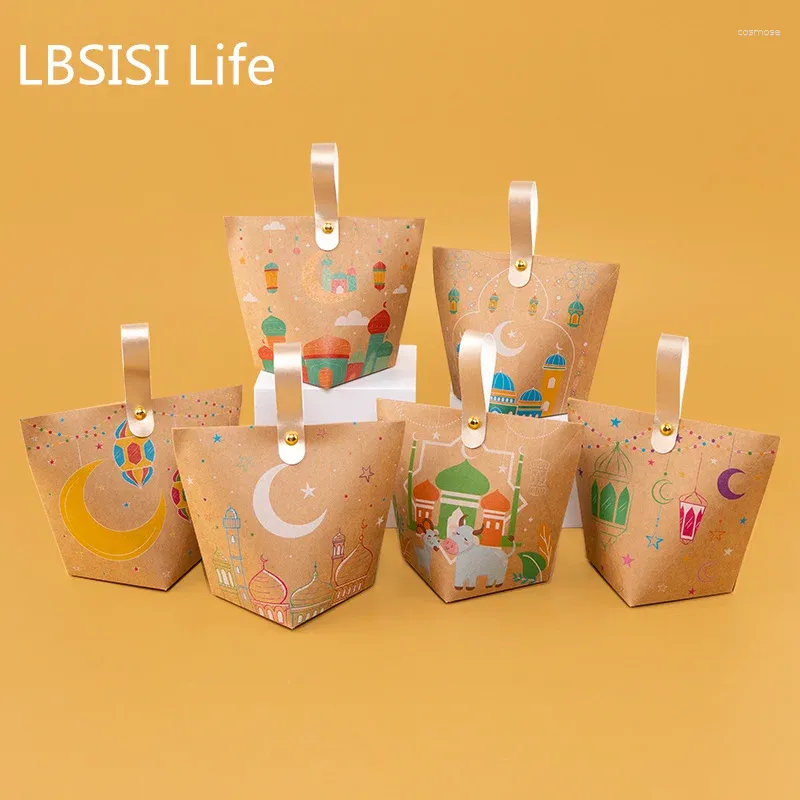 Подарочная упаковка LBSISI Life-Kraft Paper Bag Шоколадные конфеты для мусульманских лунных украшений Праздничные принадлежности Упаковка 6 шт. 12 шт. 2024 г.