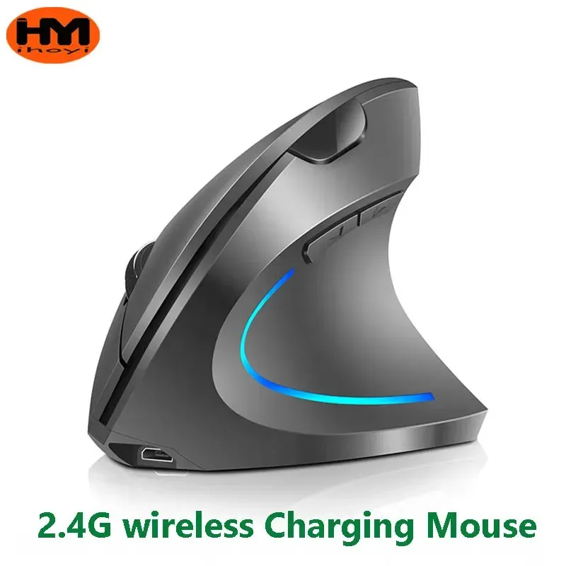 Myszy oryginalne Ihoyi Wireless 2,4 GHz pionowe mysie ochronę nadgarstka, stereo wyciszenia, laptopa, mysz do myszy do gier komputerowych myszy