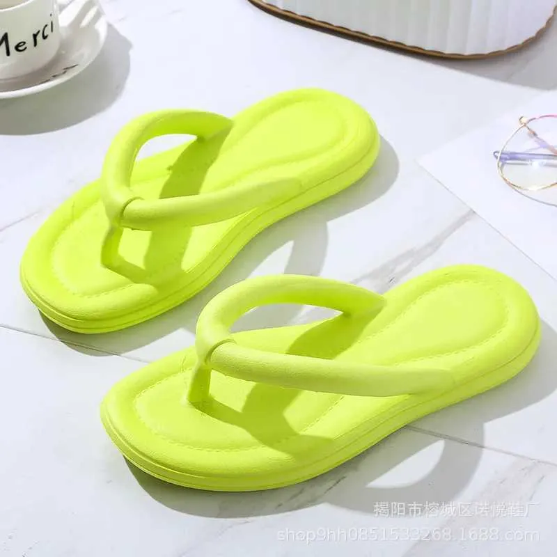 Slippers Slippers New Korean Style Fasion Flat eels Clip Toe Cut-outs Women Beac Flip-flops Ladies Jelly Soes Flip Flops H24032642MA