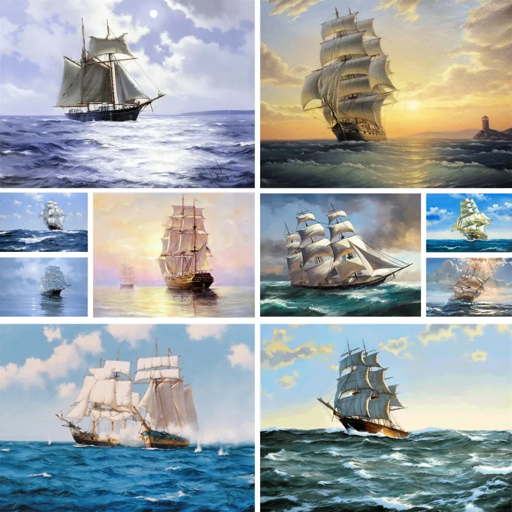 Craft Landscape Sailboat Ocean Diamond Painting On Clearance Bookmark Home Decoration Room Decor Custom Photo Gift 2023 Free Shipping