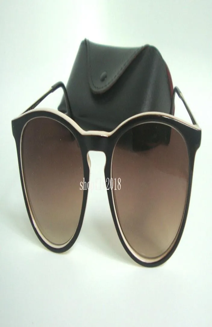 1Pair de alta qualidade óculos de sol para homens mulheres Erika Sun Glasses Blackbeige Frame 52mm Lentes de gradiente vêm com casos pretos 9892058