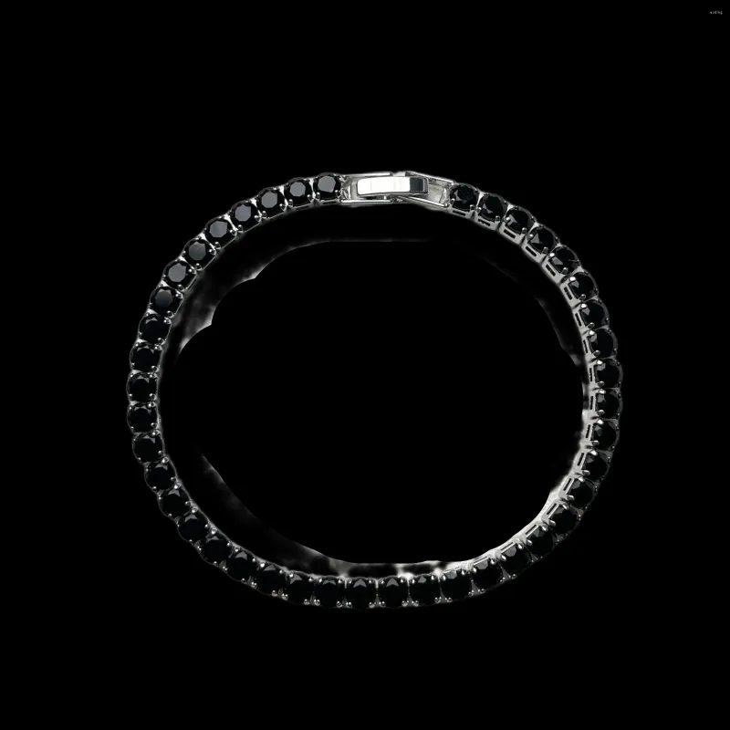 Bracelets à maillons en zircone cubique pour femmes et hommes, chaîne de couleur argent, strass, accessoires, bijoux pour ami, cadeau, 17/19cm