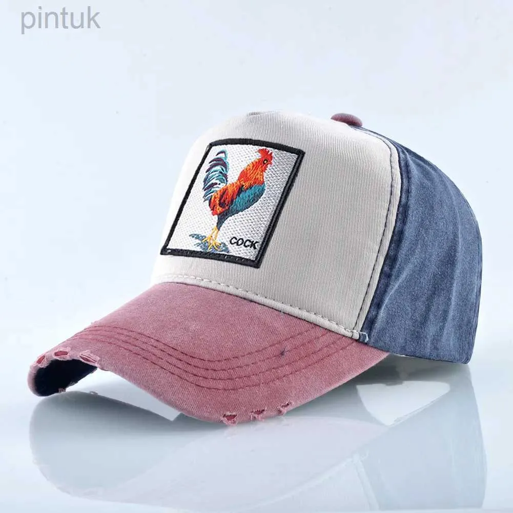 Шариковые кепки Хлопковые кепки Snapback для мужчин Кепка в стиле хип-хоп Вышивка петуха Бейсбольная кепка с дышащей сеткой Солнцезащитные шляпы с костями для мужчин Кепка в стиле хип-хоп 24327