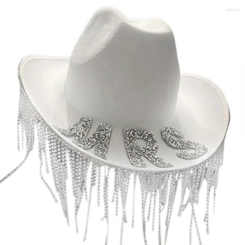 Bérets Bachelorettes Party Cowgirl Chapeau Strass Mariée Cowboy Bridal Shower Fedoras