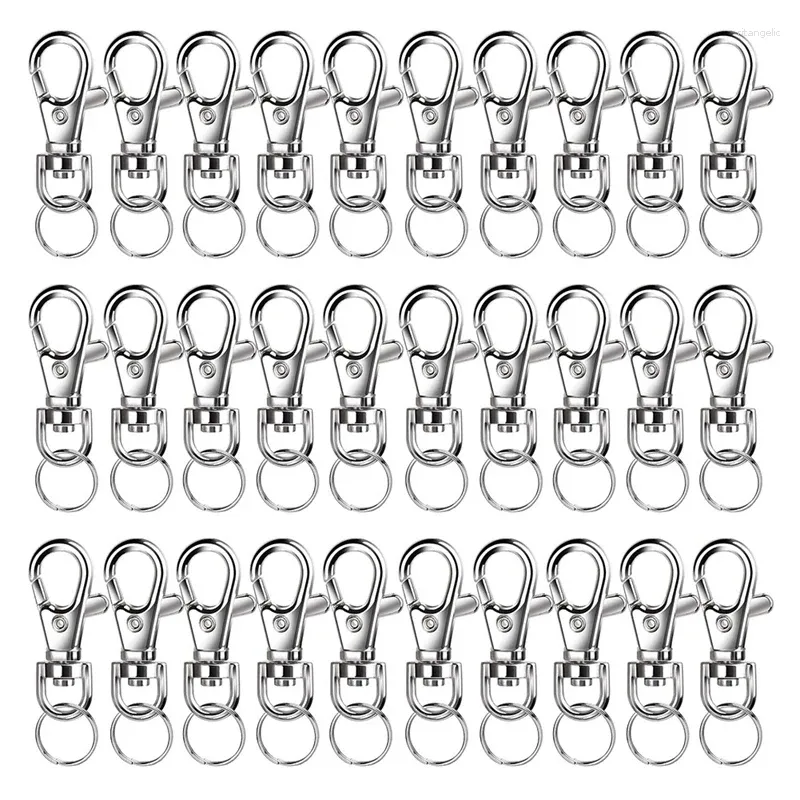 Porte-clés Kit de crochets pivotants en métal avec porte-clés 120 pièces petits fermoirs à griffes de homard et anneau de chaîne facile à utiliser