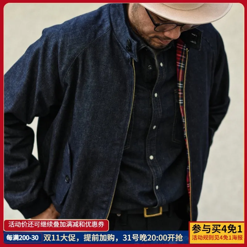 Mens Harrington Jacket - Classic G9 Style Denim Jacket
