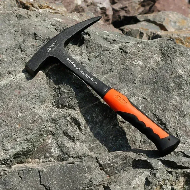 Marteau marteau géologique multifonctionnel, outils à main en acier à haute teneur en carbone, marteau géologique, outils miniers, marteau d'exploration