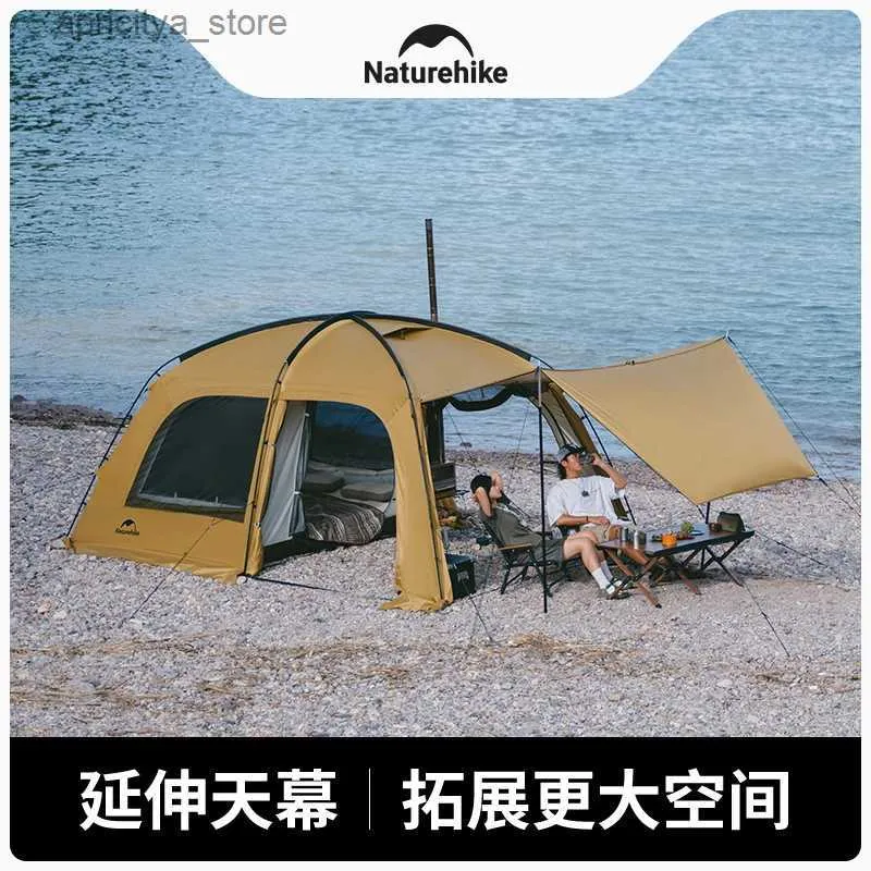 Tents and Shelters Naturehike 2023 New Upgraded Sand Dune 7.6 One Room And One Hall Tent Outdoor Camping Spacious And Large Space Sunscreen Tent24327