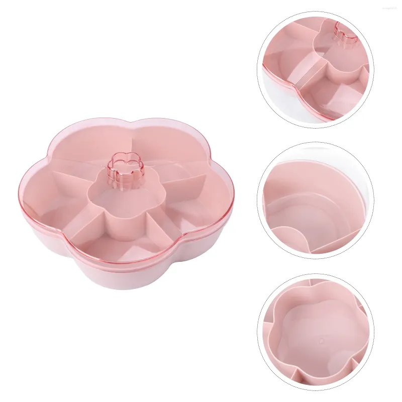 Dinnerware Sets Multi Sectional Plastic Plate Snack Storage Box Appetizers Nut Serving Container