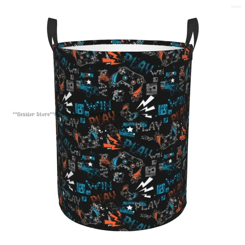 Laundry Bags Dirty Basket Colorful Video Game Folding Clothing Storage Bucket Home Waterproof Organizer