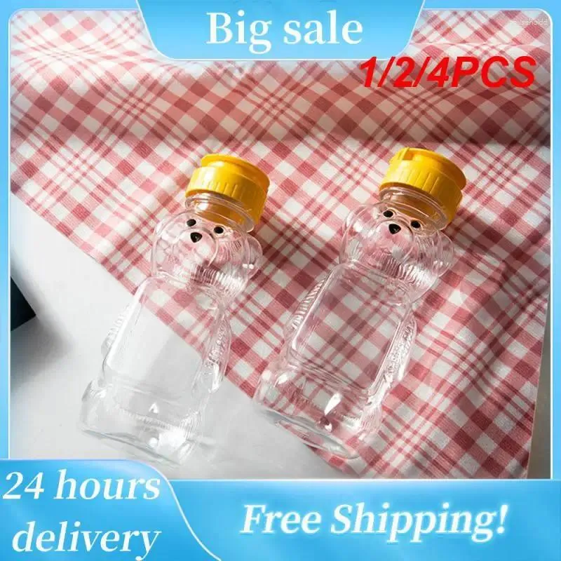 Storage Bottles 1/2/4PCS Portable Transparent Water Cup Cute Bear Plastic Bottle Creative Students Children Honey Squeeze Cream