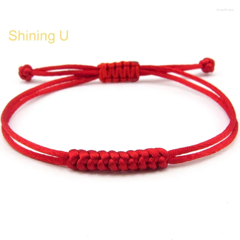Charm Bracelets Shining U Chinese Style Lucky Red Line Handmade Bracelet For Women Men Fashion Accessory