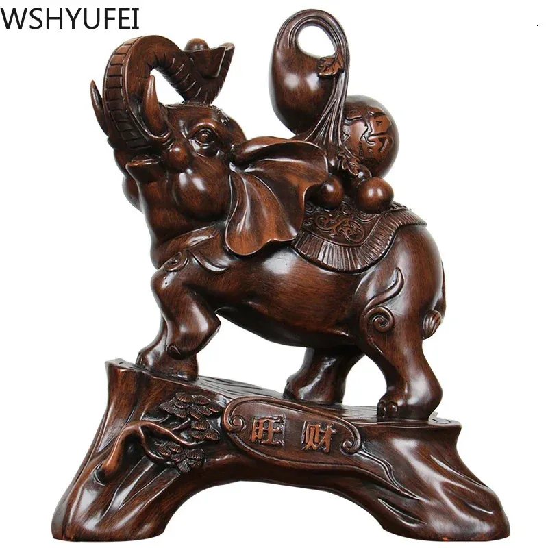 Chinesischer Stil Elefant Tier Weinschrank Statue Ornamente Harz Skulptur Kunsthandwerk Heimdekoration Zubehör Hochzeitsgeschenke 240325