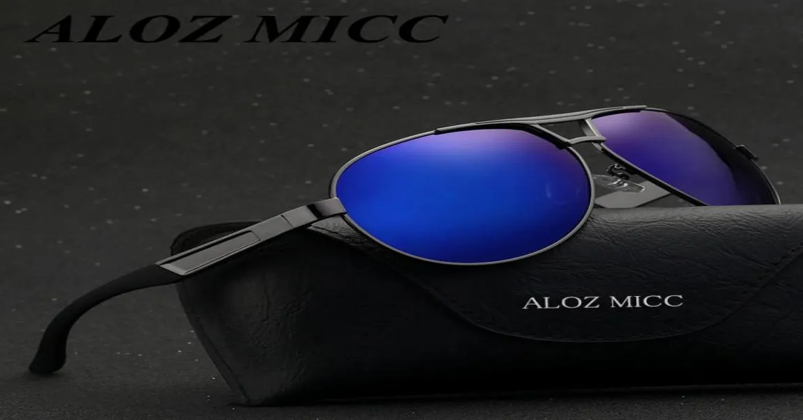 ALOZ MICC Homens Marca Clássica Óculos de Sol de Aviação HD Polarizado Alumínio Condução Óculos de Sol Ponte de Titânio A3097699847