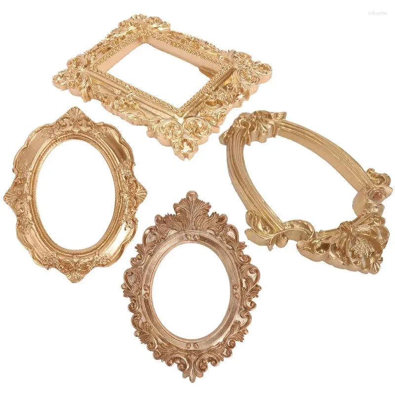 Cadres décoratifs en vrac pour affichage d'images dorées Vintage, accessoires de bijoux, petite décoration