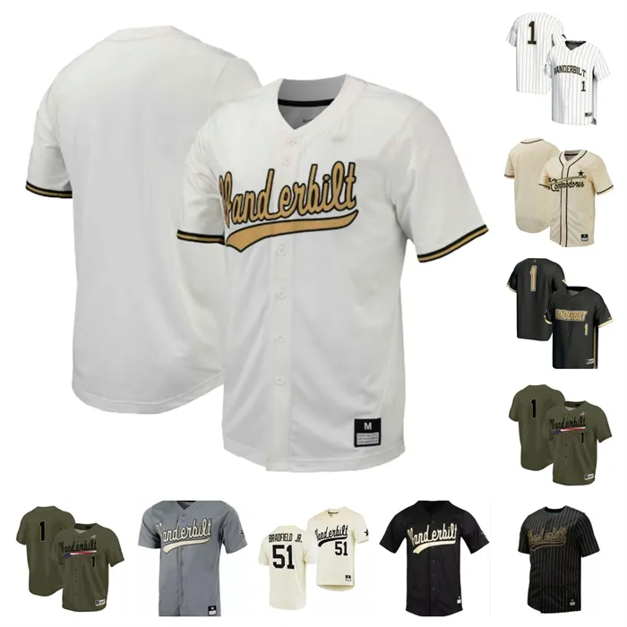 Benutzerdefiniertes Vanderbilt 88 Patrick Reilly 40 Sam Hliboki 97 Bryce Cunningham 17 Ryan Ginther 66 Thomas Schultz Baseballtrikot 29 Nick Maldonado 98 Greysen Carter genäht