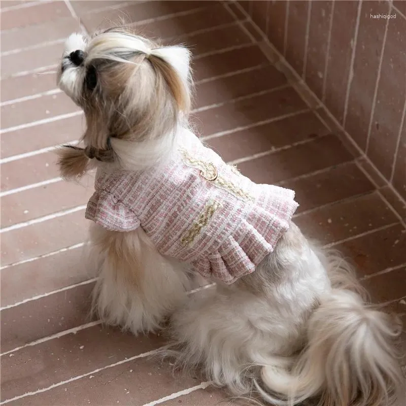 Dog Apparel Winter Dress Harness Skirt Dresses For Small Cat Bichon Puppy Clothes Yorkshire Poodle Maltese Pomeranian Clothing