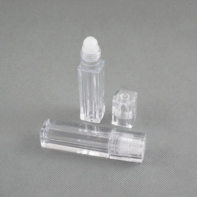 6.5ml Square Lip Gloss Oil Roll On Bottle Portable Empty Refillable Makeup Container Tube Vials WB2146