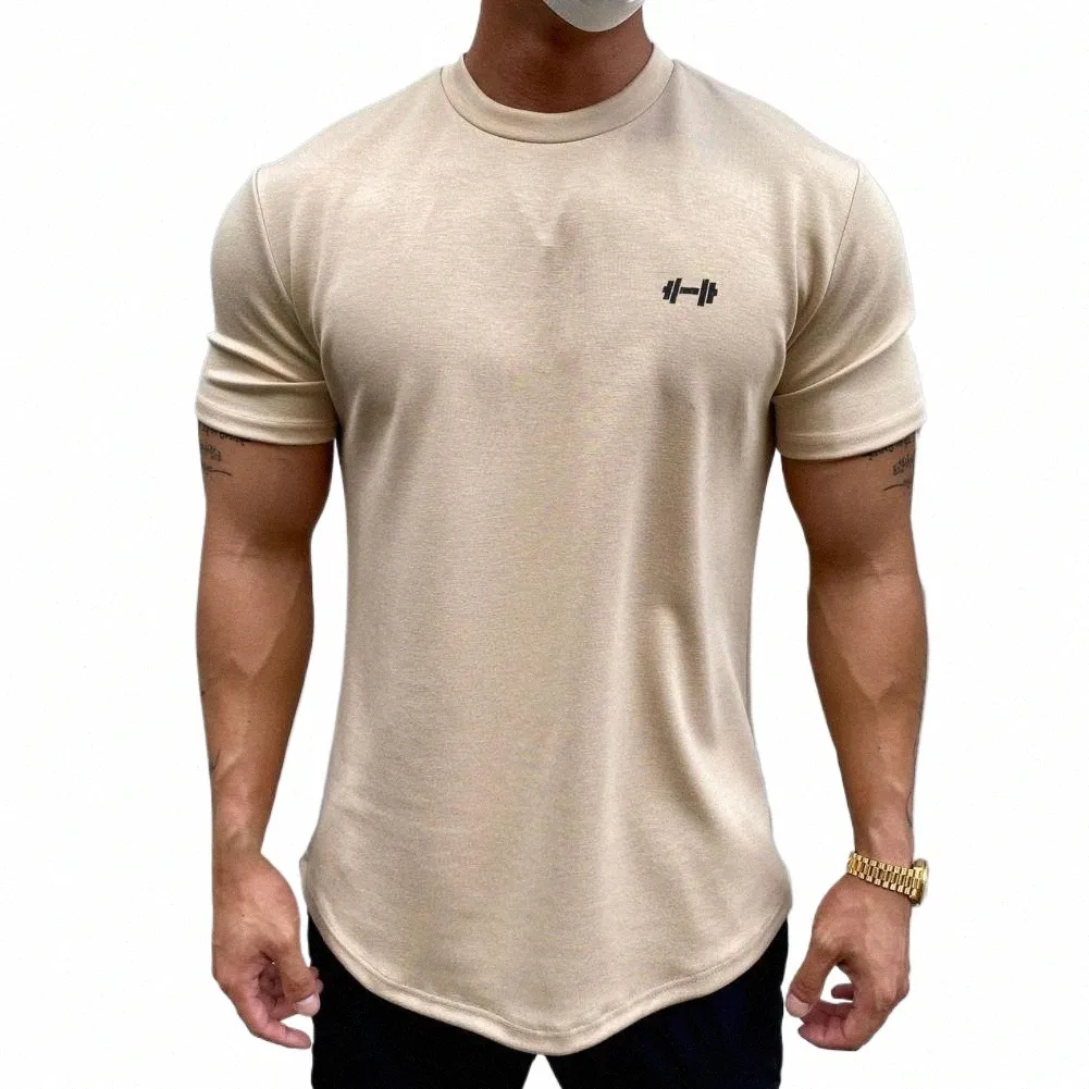 2022 Hommes T-shirt Homme Sports Gym Muscle Fitn T-shirt Blouses Lâche Demi-manches Été Bodybuilding Tee Tops Vêtements pour hommes Y8yK #