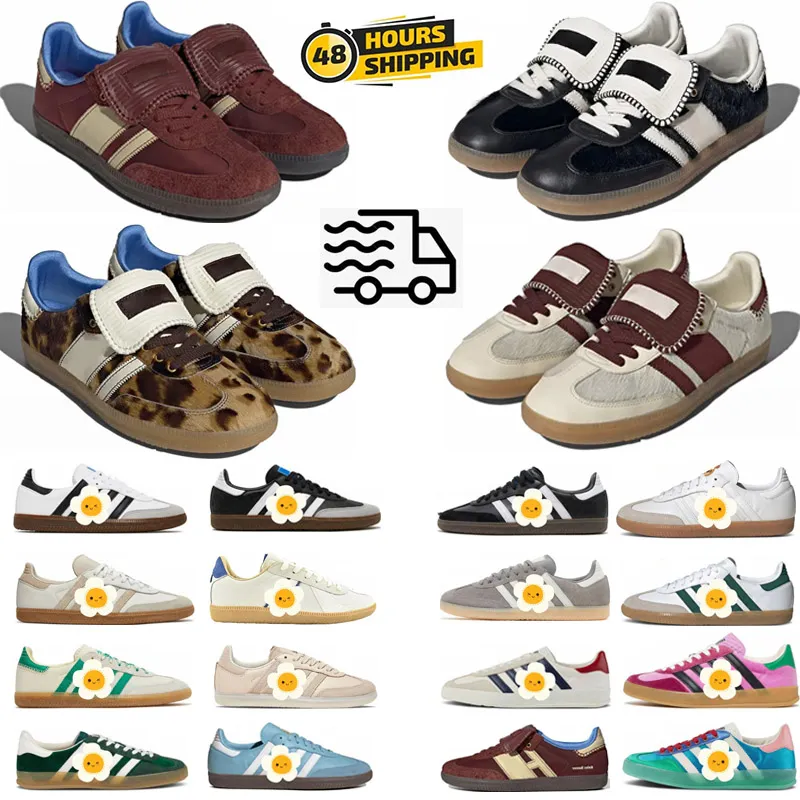 2024 Nuovo progettista di pallacanestro Galles Bonner Platform Scarpe casual Uomo Donna Scarpe da ginnastica da allenamento Indoor in pelle scamosciata Low Top Galles Bonner Leopard Gum Golf scarpe da ginnastica