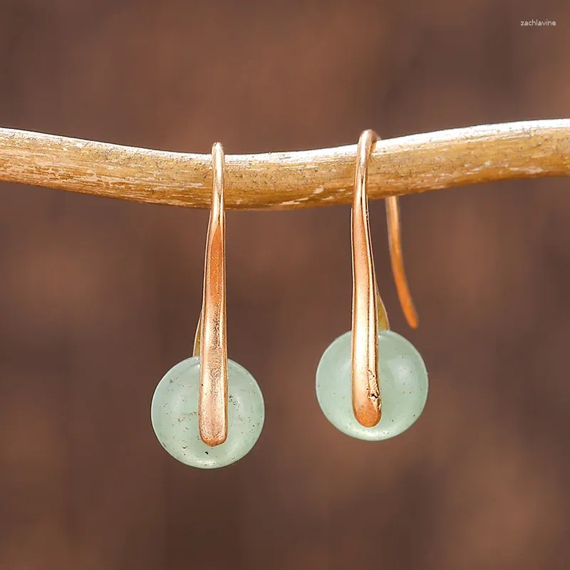 Pendientes colgantes Vintage Piedra Natural gota Reiki pequeño cristal redondo rosa cuarzo amatistas mujeres declaración joyería regalo