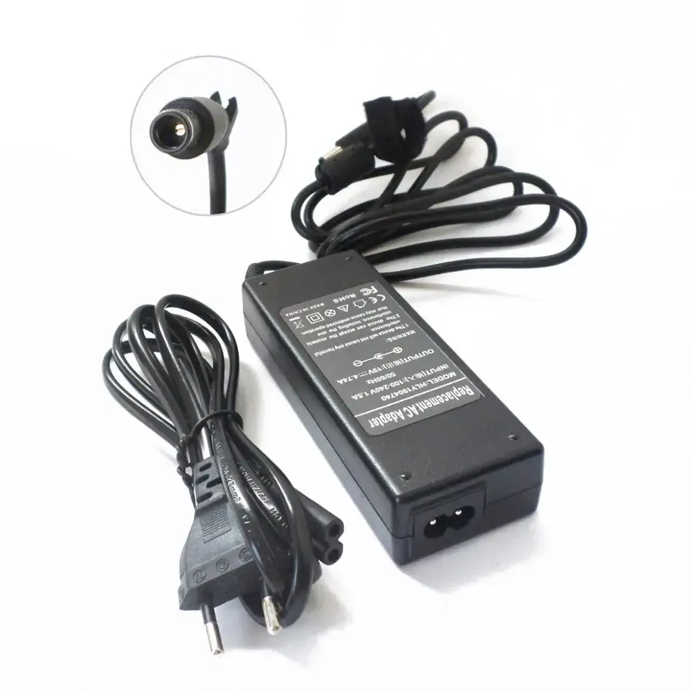 Adaptador 90w ac adaptador carregador cabo de alimentação para hp compaq elitebook 2530p 2730p 2740p 6930p 8710w 8730w 8510p 8530p 8530w 19v 4.74a