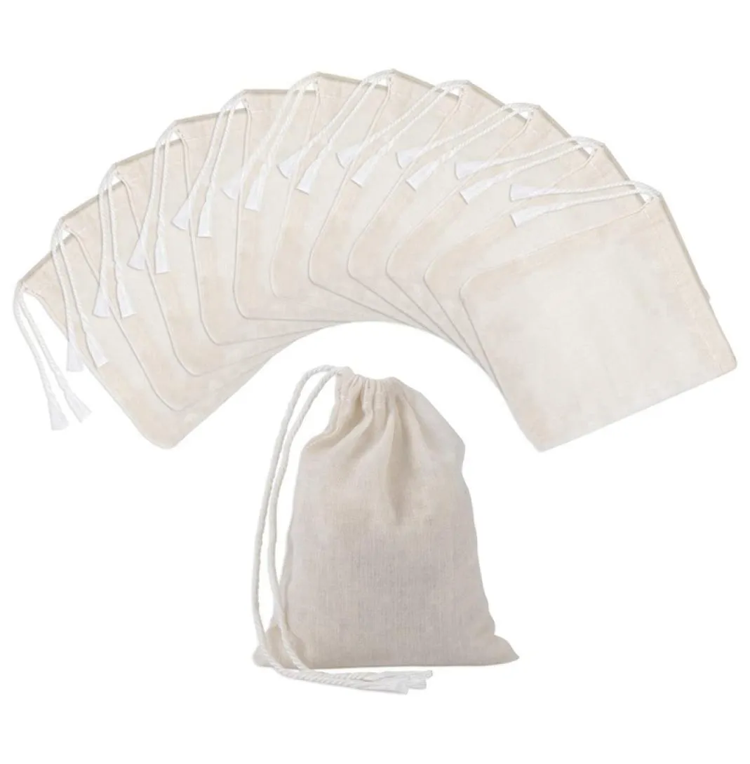 Sacs en coton avec cordon de serrage, 100 pièces, sacs en mousseline, sacs de brassage 4x3 pouces, 2850957