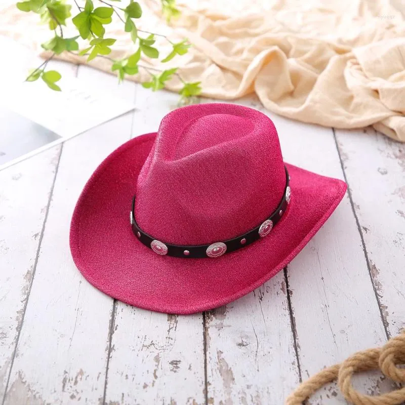 Boinas Sombrero de vaquero occidental para mujeres Hombres Vintage Estilo antiguo Panamá Clásico Fedora con cinturón Sombreros de moda al aire libre