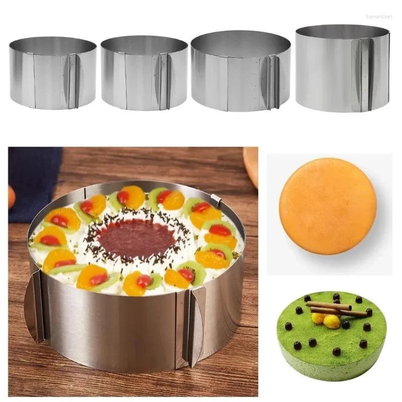 Baking Moulds Adjustable Round Cake Mousses Molds Rings Decorating AntiRust