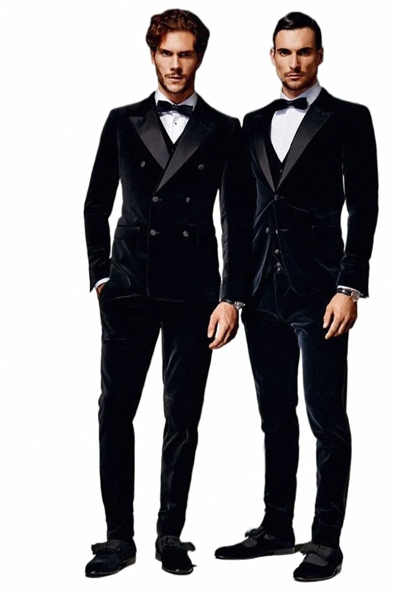 nieuwste jas marineblauw broek ontwerp dubbele breasted Veet mannen pak formele slim fit bruiloft smoking aangepaste bruidegom blazer masculino b5cQ #