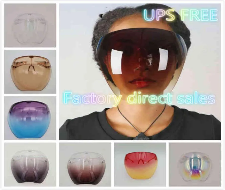 2021 Designer Solglasögon Plastvisir Goggle Enhanced Antifog Shields Flera färggnackar OEM -skyddande solglasögon med UPS 1440317