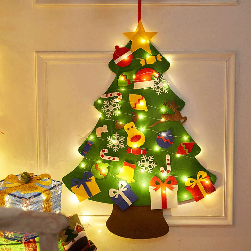 Nuovi Bambini Montessori Giocattolo 32 Pz FAI DA TE Feltro Buon Natale Decorazioni Per I Più Piccoli Occupato Bordo Casa Albero di Natale Regalo di Capodanno