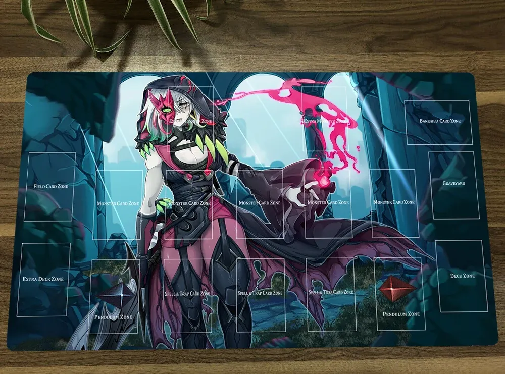 パッドyugioh diabellestarr dark witch tcg ccgマットトレーディングカードゲームマットプレイマットテーブルデスクマットマウスパッドプレイ60x35cmマウスパッド