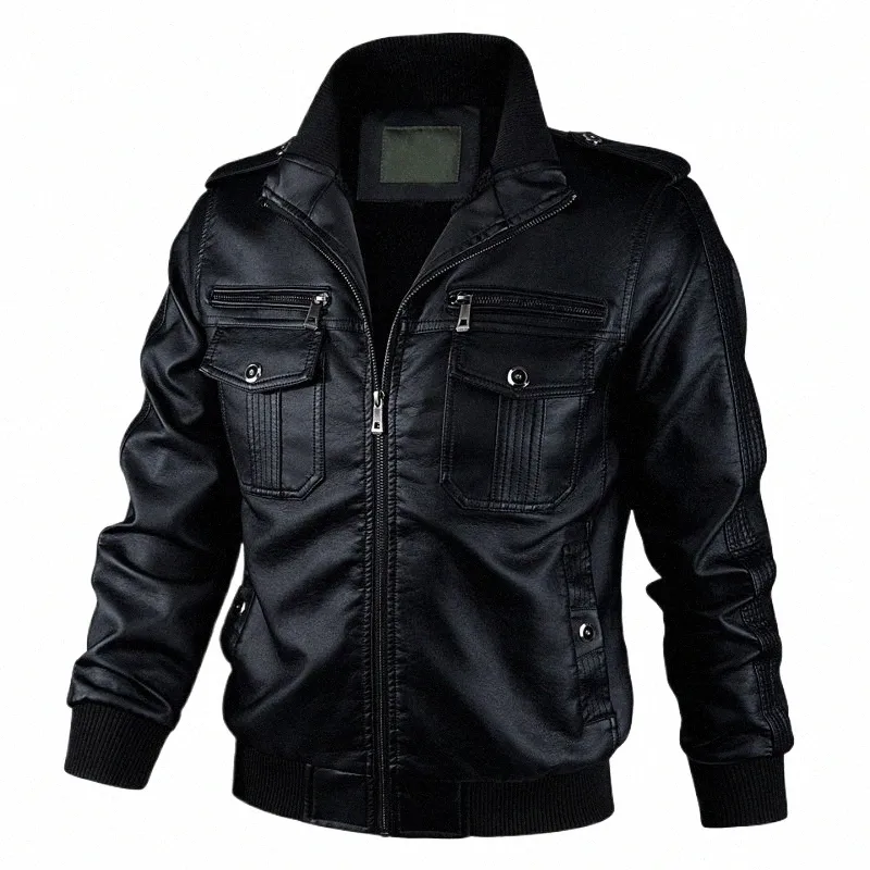 Fi qualité moto veste en cuir hommes automne hiver veste en simili cuir hommes coupe-vent PU manteau en cuir homme vêtements d'extérieur 3XL O7ea #