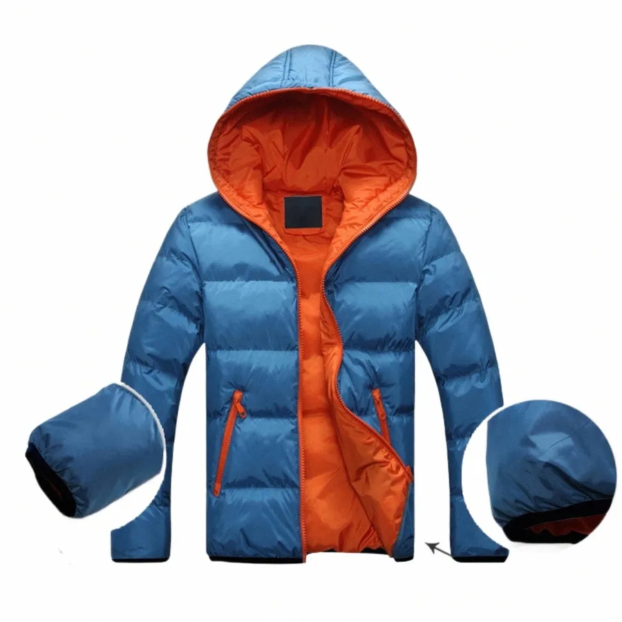 Мужская компактная пуховая куртка осень-зима дышащие парки женские толстовки с капюшоном теплое базовое пальто высокого качества Busin Fi пальто e6PF #