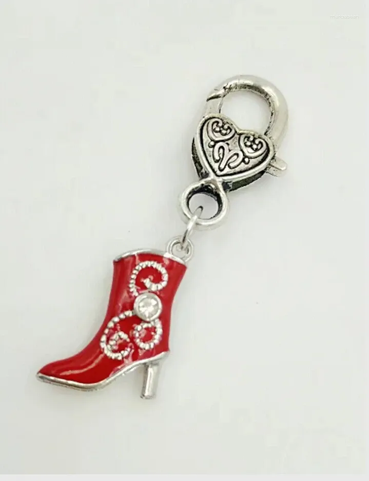 Keychains Cowgirl Boots Charm Emamel Pendant Rotary Lobster Clasp Keychain Keyring Women Men Creative Jewelry Holiday Gifts