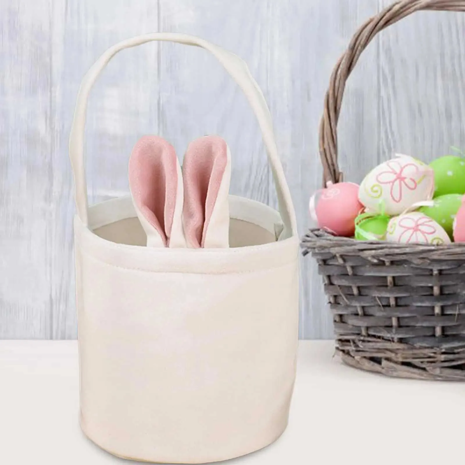 Bunny Ears Basket Kids Party Gift Bags Party Supplies Baby Showers Reusable Easter Egg Basket Easter Gift Easter Rabbit Tote Bag