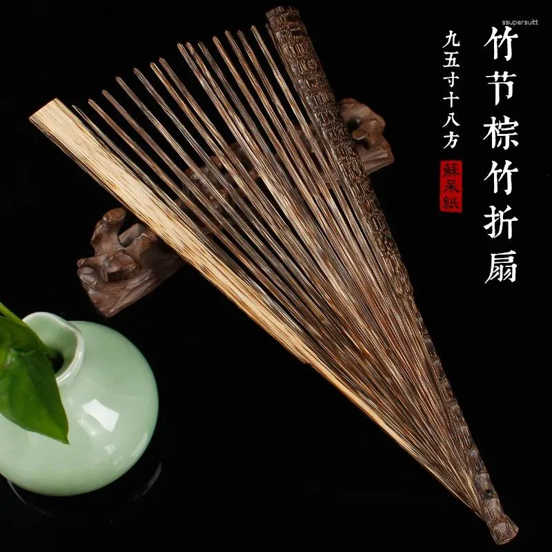 Dekorativa figurer | Knutform av tomt rispapper vikande fläkt guanyin bambu ben suzhou industriell och kulturell kinesisk stil