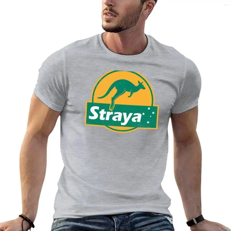 Herrtankstoppar straya känguru klistermärke t-shirt tungvikt t skjortor snabbtorkande anpassade män hög