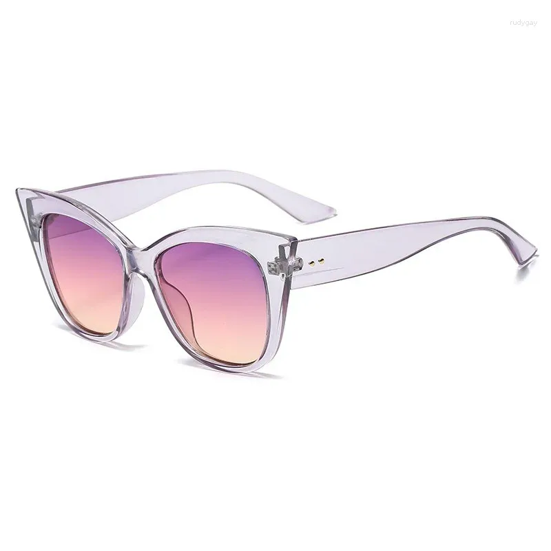 Sonnenbrille 2024 Übergroße Damen für Frauen Trend Big Frame Anti-UV-Brillen Cat Eye Brillen Sun Shades Gafas de Sol