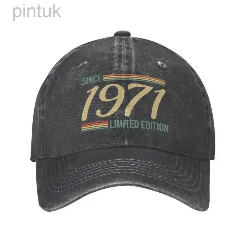 Ball Caps Mode Katoen Vintage Sinds 1971 Limited Edition Gift Baseball Cap Mannen Vrouwen Ademend Vader Hoed Zonbescherming 24327