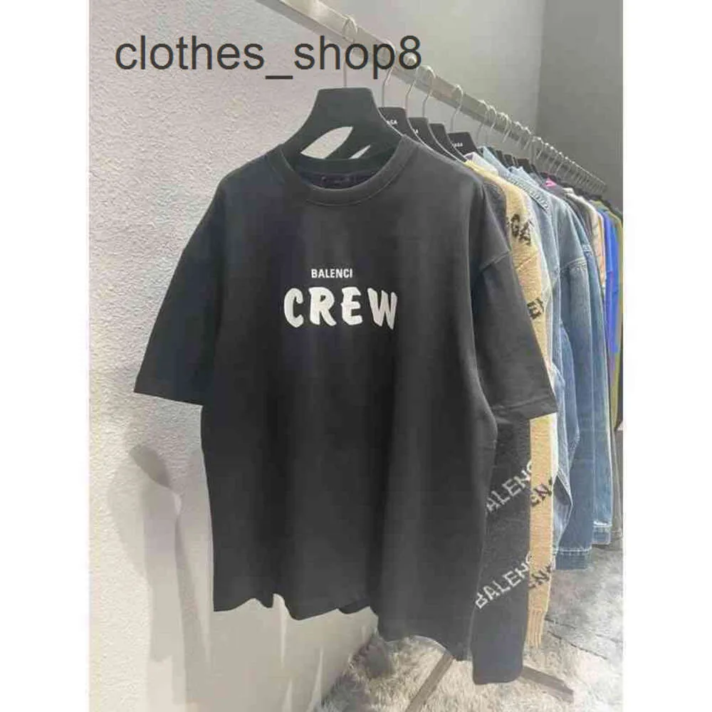 Moda casais balencigs t camisas t-shirts paris men tower manga curta camiseta impressa frente traseira letras masculino feminino estrelas 5cbx