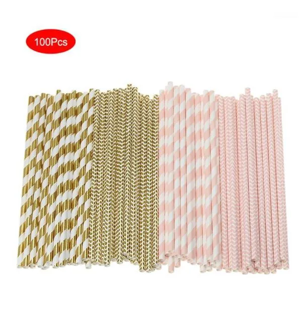 eco paper Straws 100 pcs عيد ميلاد الديكور عيد الحب القش شرب الورق قش البكالوريوس حفلة الأطفال ديكورات 18828393