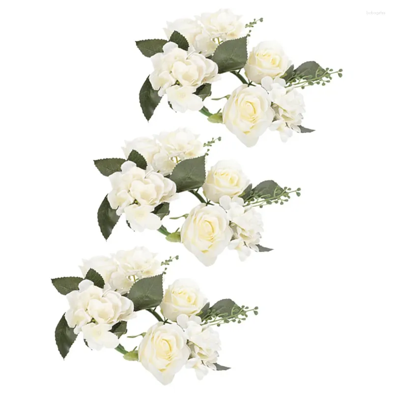 Fleurs décoratives 3 pcs chandeliers Garland Rings Pilier Decor Mariage Layout