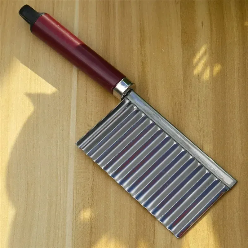 2024 francês fritar cortador de aço inoxidável batata ondulado afiado cortador faca cozinha gadget frutas vegetais descascador batata cozinhar ferramentas