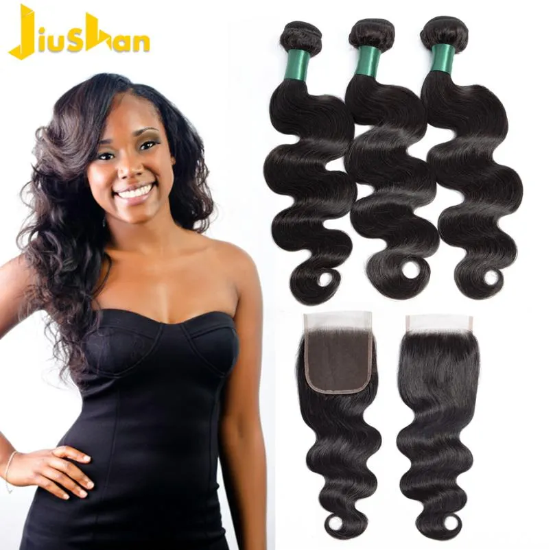 Xiaohan Bundles Brazilian Hair Weave Bundles Body Wave 100 Human Hair3 Bundles with Closure non remy7930214